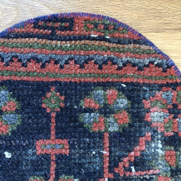 Vintage Turkish Pillow and Tiny Rug - Picture 7 of 10